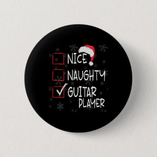 Leuke Naughty Lead Gitaar Speler Lijst Kerstmis Sa Ronde Button 5,7 Cm