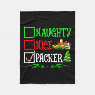 Leuke Naughty Packer Kerstlijst Fleece Deken