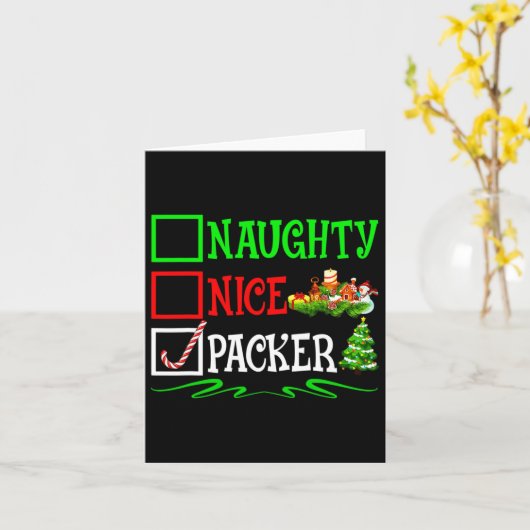 Leuke Naughty Packer Kerstlijst Kaart (Gele Bloem)