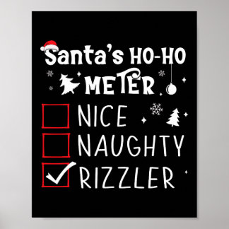 Leuke Naughty Rizzler Kerstlijst Xmas Rizz Sant Poster