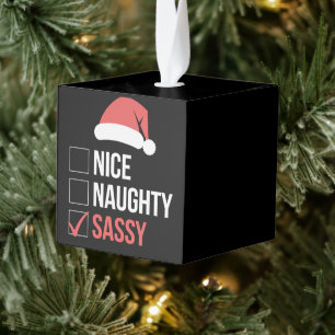 Leuke Naughty Sassy kerstlijst Kubus Ornament