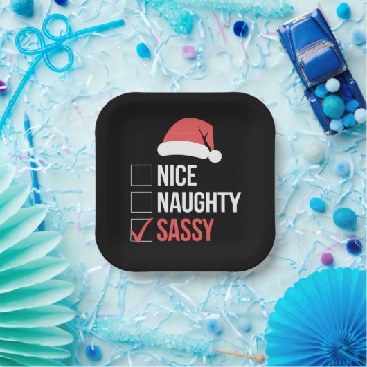 Leuke Naughty Sassy kerstlijst Papieren Bordje (Feest)