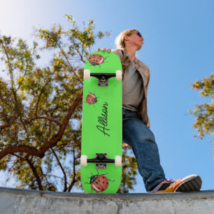 Leuke neon groene lieveheersbeestje skateboard