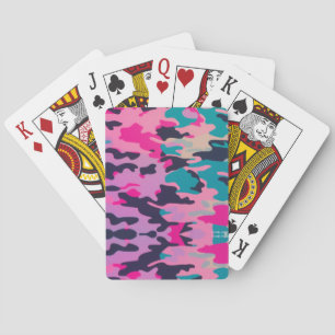 Leuke Neon Pastel Camo Designer Speelkaarten