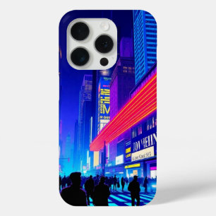 Leuke Neon Stadslandschap Pop Art iPhone 15 Pro Ho Case