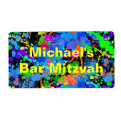 Leuke Neon Verfspatten Waterlabels Etiket (Voorkant)