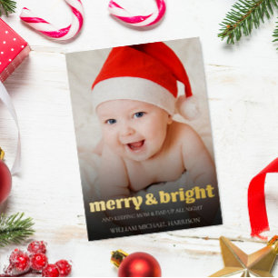 Leuke nieuwe baby kerst foto geboorte aankondiging