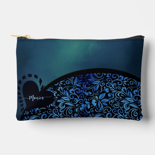 Leuke nieuwigheid Bloemen Blauw Gradiënt Accessoir Etui (Voorkant)