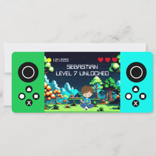 Leuke nieuwigheid computerspel verjaardagsfeestje kaart