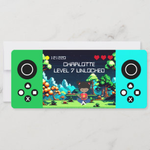Leuke nieuwigheid computerspel verjaardagsfeestje kaart