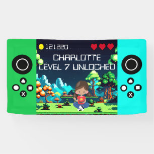 Leuke nieuwigheid computerspel verjaardagsfeestje spandoek