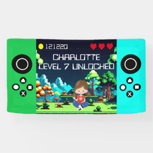 Leuke nieuwigheid computerspel verjaardagsfeestje spandoek