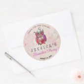 Leuke Night Uil Verjaardag Slumber Party Dank u Ronde Sticker (Envelop)