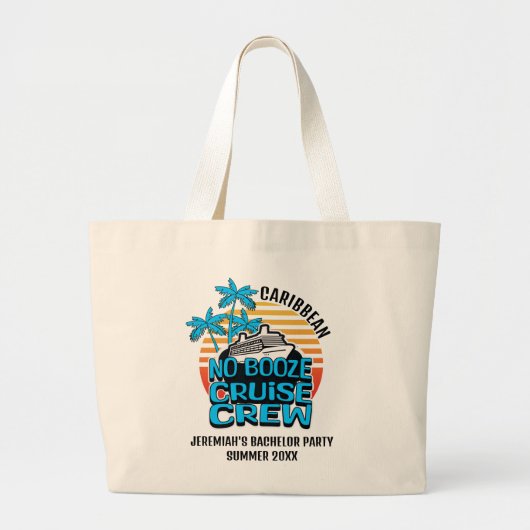 Leuke NO ALCOHOL BOOT BEMANNING Ongehuwde Mansfees Grote Tote Bag (Voorkant)
