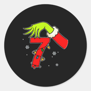 Leuke Nummer 7 Kerstmis 67 Zes Zeven Meme Kerstman Ronde Sticker
