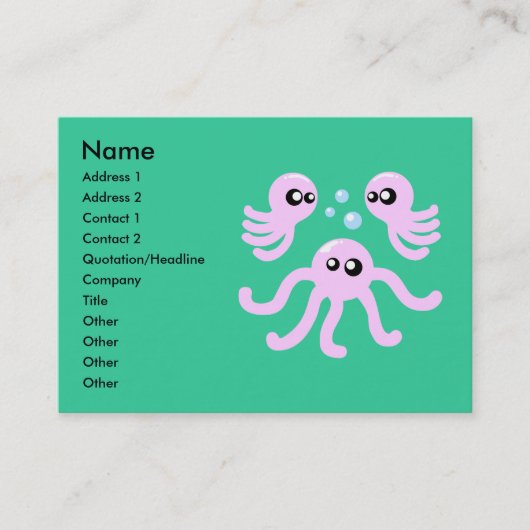 Leuke Octopus Visitekaartjes (Voorkant)