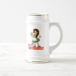 Leuke Oktoberfest-meisje met bier Bierpul