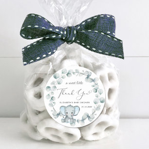 Leuke Olifant Baby Jongen Douche Dank u Ronde Sticker