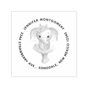 Leuke Olifant Ballerina Adres Zelfinktende Stempel