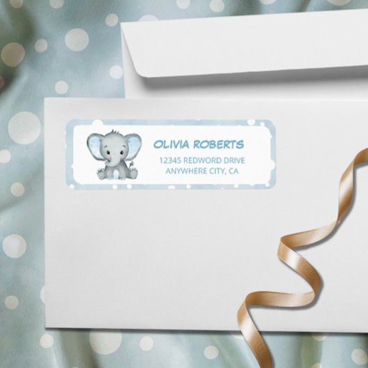 Leuke Olifant blauw Retouradres Etiket