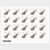Leuke olifant blazen roze bubbels vierkante sticker (Vel)