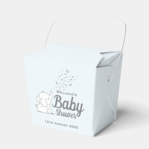 Leuke Olifant en Confetti Blue Baby shower Bedankdoosjes
