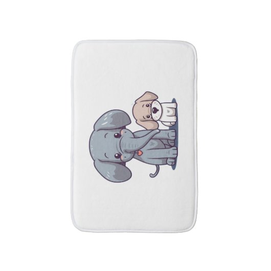 Leuke Olifant en hond Badmat (Voorkant Verticaal)