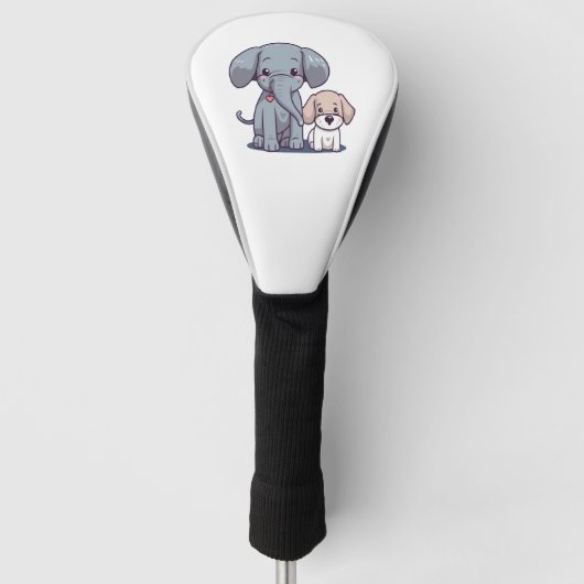 Leuke Olifant en hond Golfheadcover (Voorkant)