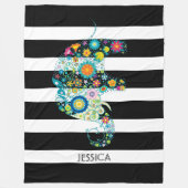 Leuke olifant en zwart & witte strepen fleece deken (Voorkant)