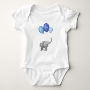 Leuke olifant gepersonaliseerde baby bodysuit (bla