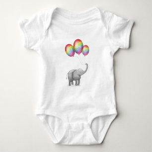 Leuke olifant gepersonaliseerde baby bodysuit (reg