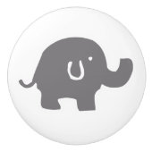 Leuke olifant grijs en witte deurknop keramische knop (Voorkant)