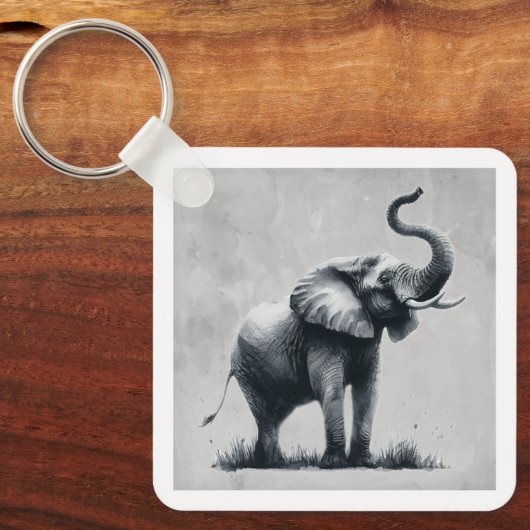 Leuke olifant grote eerste indruk citaat dierlijke sleutelhanger (Voorkant)