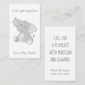 Leuke Olifant Playdate Contactkaartje (Voorkant / Achterkant)