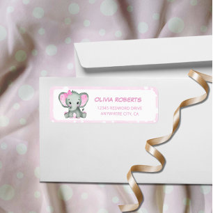 Leuke Olifant roze retouradres Etiket