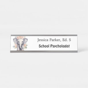 Leuke olifant school psycholoog citaat therapie bureau naambordje