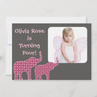 Leuke Olifant Shapes Kids Verjaardagsfeestje Uitno Kaart