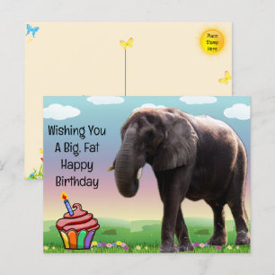Leuke Olifant Verjaardagsansichtkaart Briefkaart