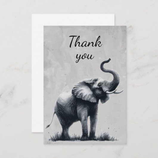 Leuke Olifant Wildlife Animal Humor Dank u Bedankkaart (Voorkant / Achterkant)