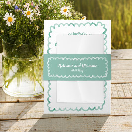 Leuke Olijfgroen Witte Hand Getrokken Naam Datum T Uitnodigingen Wikkel