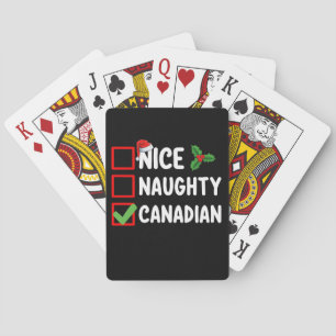 Leuke ondeugende Canadese kerstlijst vakantie Pokerkaarten