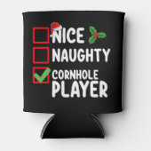 Leuke Ondeugende Cornhole Speler Kerstlijst Blikjeskoeler (Voorkant)