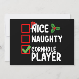 Leuke Ondeugende Cornhole Speler Kerstlijst Kaart