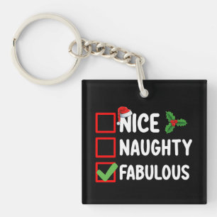 Leuke Ondeugende Fabulous Grappige Kerstman Lijst  Sleutelhanger