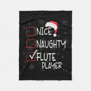 Leuke Ondeugende Fluit Speler Lijst Kerstmis Santa Fleece Deken