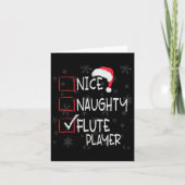 Leuke Ondeugende Fluit Speler Lijst Kerstmis Santa Kaart (Voorkant)