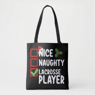 Leuke Ondeugende Lacrosse Speler Kerstlijst Draagtas