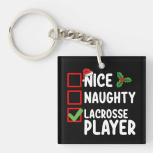 Leuke Ondeugende Lacrosse Speler Kerstlijst Sleutelhanger
