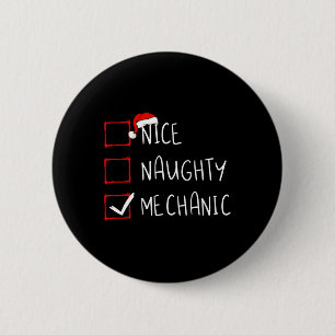 Leuke Ondeugende Mechanic Kerstlijst Kerstman CL Ronde Button 5,7 Cm