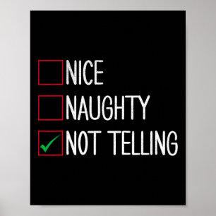 Leuke ondeugende niet vertellen grappige kerst poster